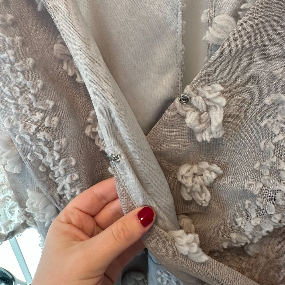 Dot Wrap Dress Gray Texture Large - Picture 5 of 6